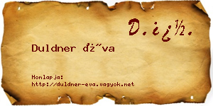 Duldner Éva névjegykártya